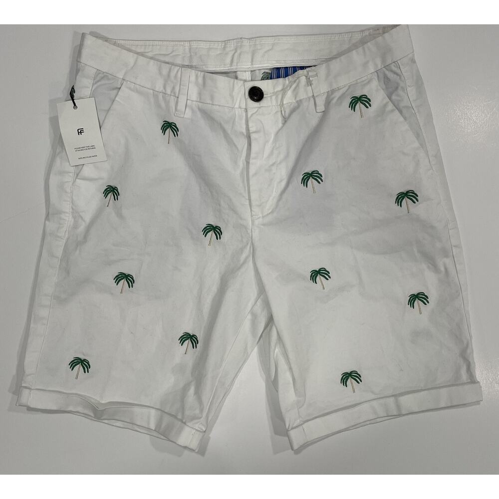 Sun 68 palm-tree embroidered Bermuda shorts Size 33